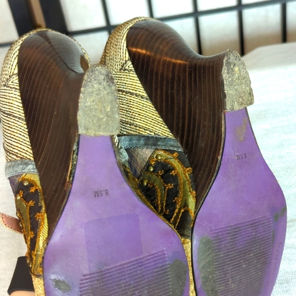 2/20 Kensie patchwork wedge shoes size 8.5 - Picture 7 of 7